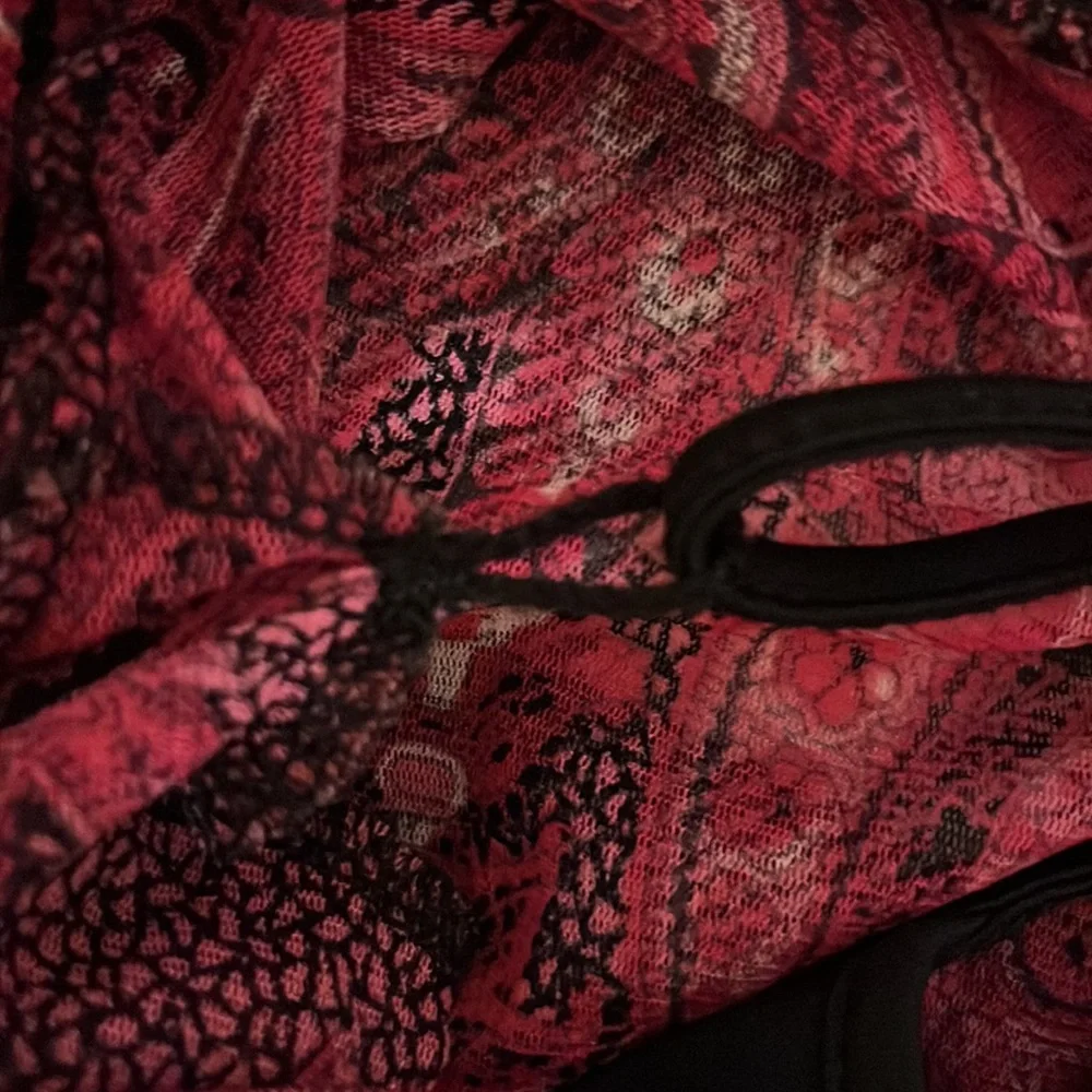 Pink and Black Top with Black Tank. - Picture 7 of 11